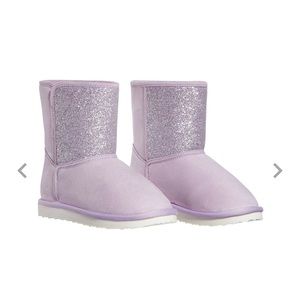 NWT Girl’s Size 6Y (Euro Size 38) DSG Glittery Winter Lodge Boots Lavender Color